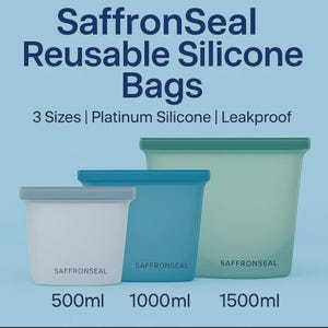 Reusable Silicone Food Storage Bags: Leakproof Eco Kitchen Set