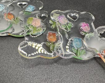 Bobinas de hilo con temática de tulipán - Bobinas de resina acrílica hechas a mano, juego de 5