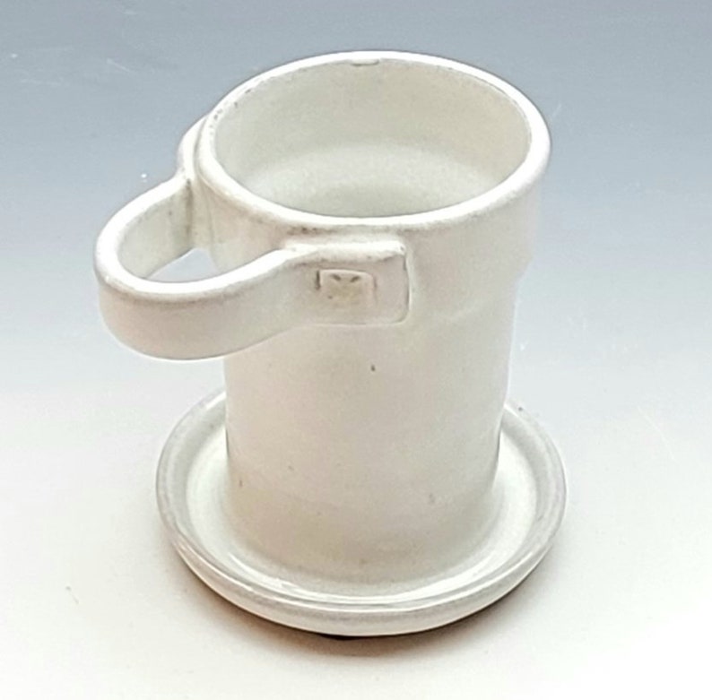 WHITE TOOTHBRUSH HOLDER, 1 Slot, Toothpaste & Manual Brush Holder, ceramic, pottery, Holder for 1, Bathroom image 2