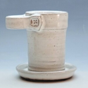 WHITE TOOTHBRUSH HOLDER, 1 Slot, Toothpaste & Manual Brush Holder, ceramic, pottery, Holder for 1, Bathroom image 3