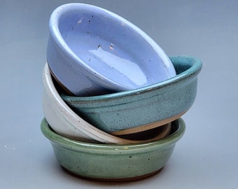 SET of 4 Bowls, FREE SHIPPING, Small Bowls for Snacking or Sauces, Handmade Ceramic Bowl Set