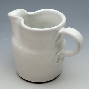 WHITE SERVER PITCHER, Melted Butter Server, holds a cup, Small Gravy Boat, Handmade Ceramic Pitcher, Sauce Server, Cream Server image 1