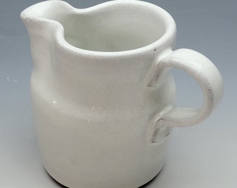 WHITE SERVER PITCHER, Melted Butter Server, holds a cup, Small Gravy Boat, Handmade Ceramic Pitcher, Sauce Server, Cream Server