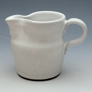 WHITE SERVER PITCHER, Melted Butter Server, holds a cup, Small Gravy Boat, Handmade Ceramic Pitcher, Sauce Server, Cream Server image 2