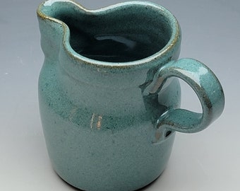 TURQUOISE SERVER PITCHER, Melted Butter Server, holds a cup, Small Gravy Boat, Handmade Ceramic Pitcher, Sauce Server, Cream Server