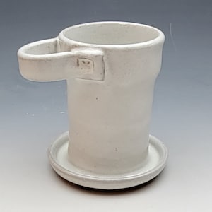 WHITE TOOTHBRUSH HOLDER, 1 Slot, Toothpaste & Manual Brush Holder, ceramic, pottery, Holder for 1, Bathroom image 4