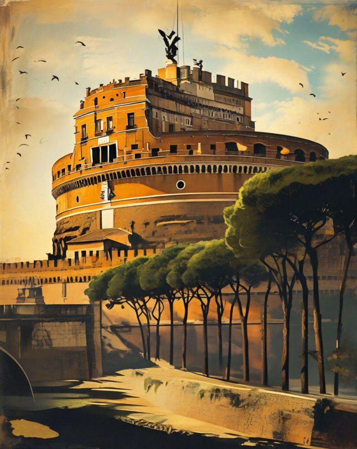 Rome Vintage Poster Set – Retro Digital Wall Art Printables | Colosseum ...