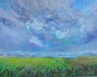 Prairie Foothills Abstract ORIGINAL Painting by Susan MacIntosh