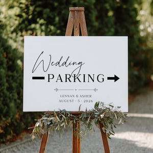 Luxury Wedding Parking Sign Template, Editable DIY Printable Directional Sign, Elegant Outdoor Event Signage in a Luxurious Style FMP2