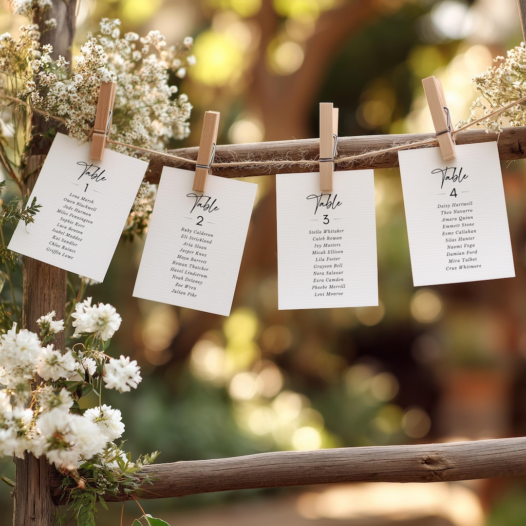 Wedding Table Seating Card Template, Individual Table Sign Printable ...