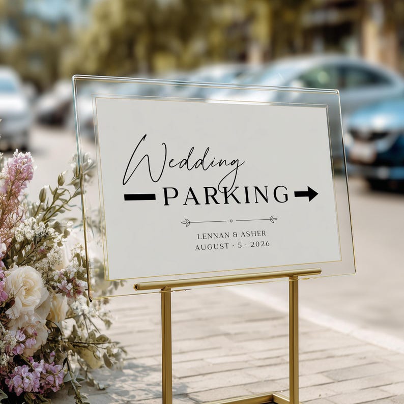 Luxury Wedding Parking Sign Template, Editable DIY Printable ...