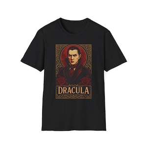 Gothic Dracula T-Shirt | Gruselige Halloween Kleidung, Unisex Grafik T-Shirt, Vintage Horror Kleidung, Geschenk für Fans, Dracula Merchandise