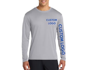 Custom Dry Fit Long Sleeve Shirt with Logo Team or Business Uniform Moisture Wicking Performance Shirt