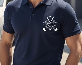 Custom Name Golf Polo Shirt: Personalized Text & Logo Tee, Golf Team Outfit