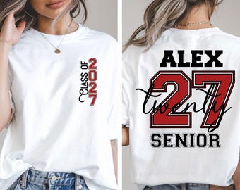 Senior 2027 Shirt, Class Of 2027 Shirt, Graduation T-Shirt, Class of 2027 Graduation Tee, School Last Week Funny Outfits