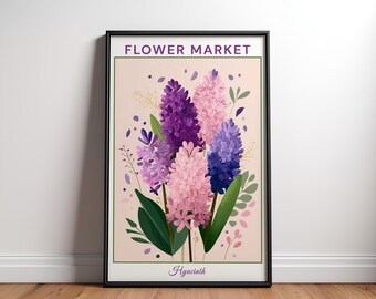 Hyacinth Poster – Hyacinth Print – Flower Wall Art – Hyacinth Illustration – Hyacinth Artwork – Floral Home Decor – Digital Download