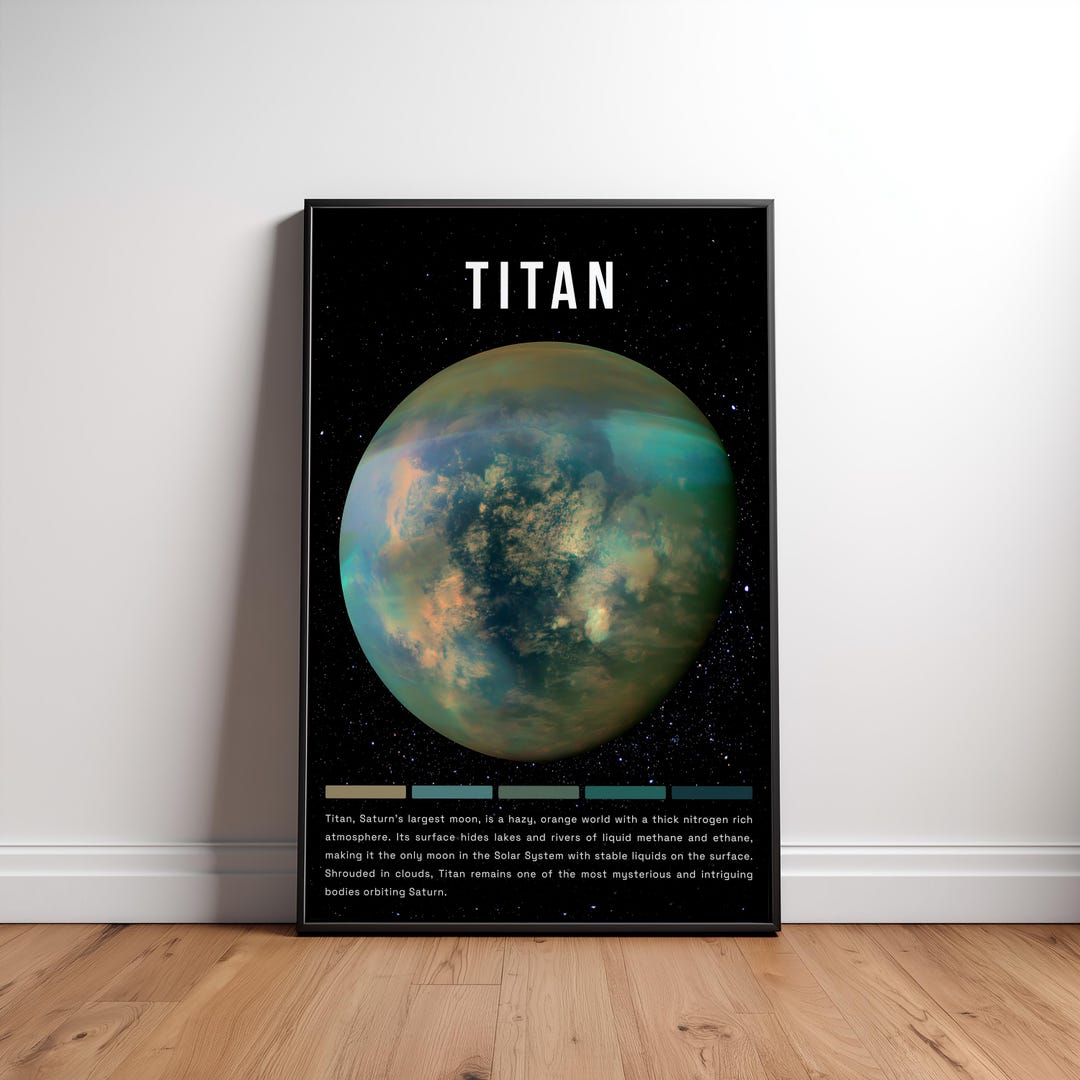 Titan Poster - Titan Print - Moon Wall Art - Space Print - Space Poster ...