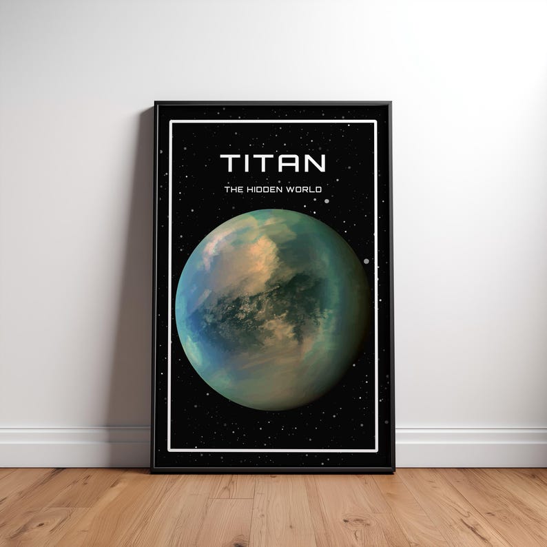 Titan Poster - Titan Illustration - Titan Print - Space Print - Space ...