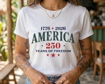 America 250 PNG, USA 250th Anniversary 1776-2026 Retro Patriotic Design, 4th of July Sublimation PNG for T-Shirt, Independence Day Clipart