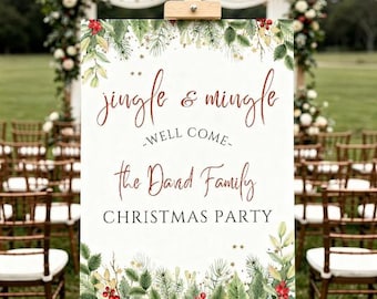Christmas Welcome Sign Printable | Jingle & Mingle Holiday Welcome Poster