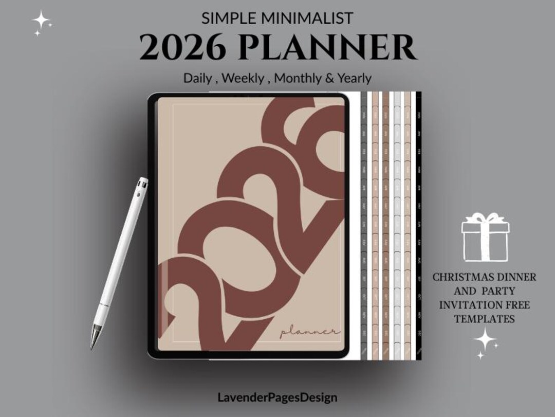 2026 Digital Planner PDF | Minimalist Hyperlinked Daily Weekly Monthly ...