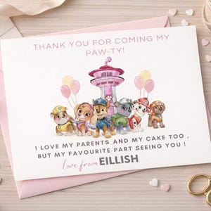 Editable Pawty Birthday Invitation Girl | Puppy Birthday Invitation Pink | Dog Birthday Party Invite | Canva