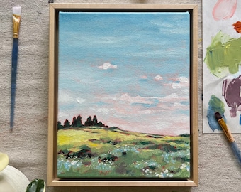 コロラドの風景画：8x10インチ印象派アクリル、額入りサンライズアート