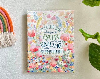 Secret Garden Nursery Canvas Art: Floral Quote Wall Decor