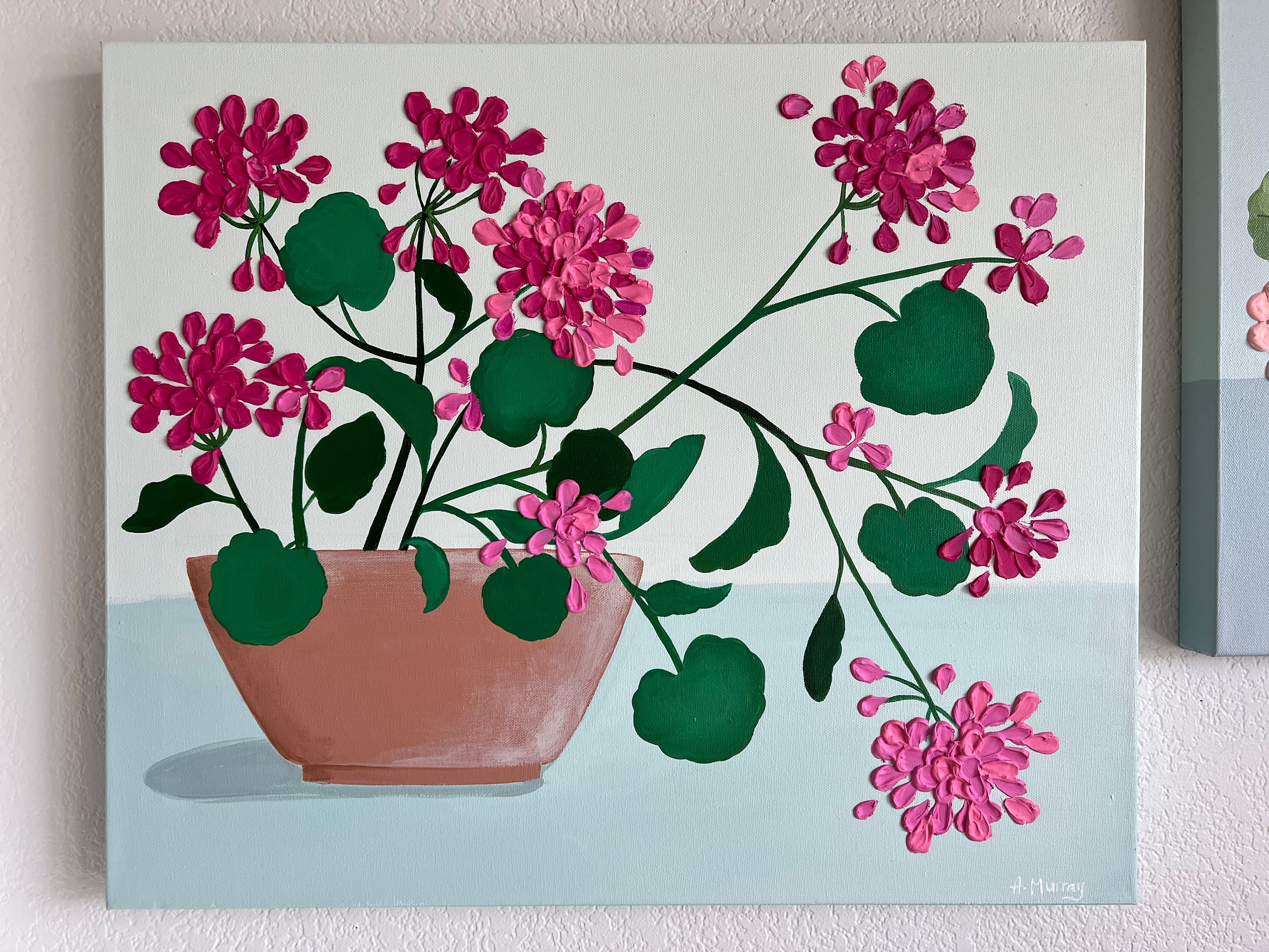 Paint With Texture: Create an Impasto Style Potted Geranium in Acrylic, Amie Murray