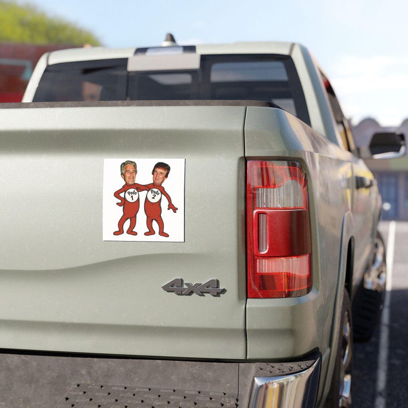 Trump Epstein Pedo 1 Pedo 2 Car Magnet image 2