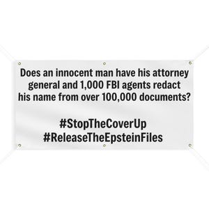 Stop The Cover Up 1000 FBI Agents Trump Epstein Files Protest Banner