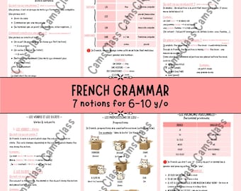 Fransk grammatikövningsbok för barn – utskrivbara övningar för åldrarna 6–10