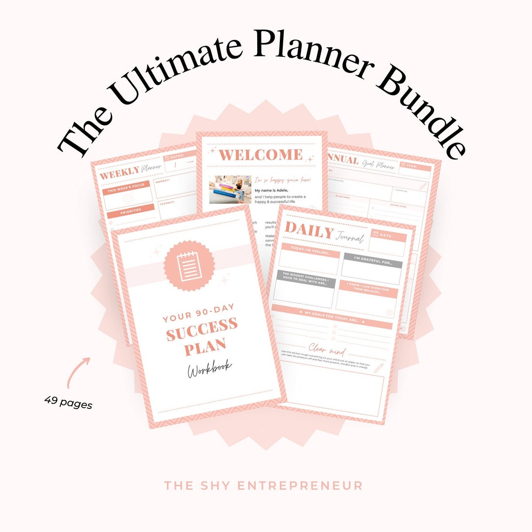 The Ultimate Planner Bundle 30/90 Day Success Plan/habit Tracker to Do ...