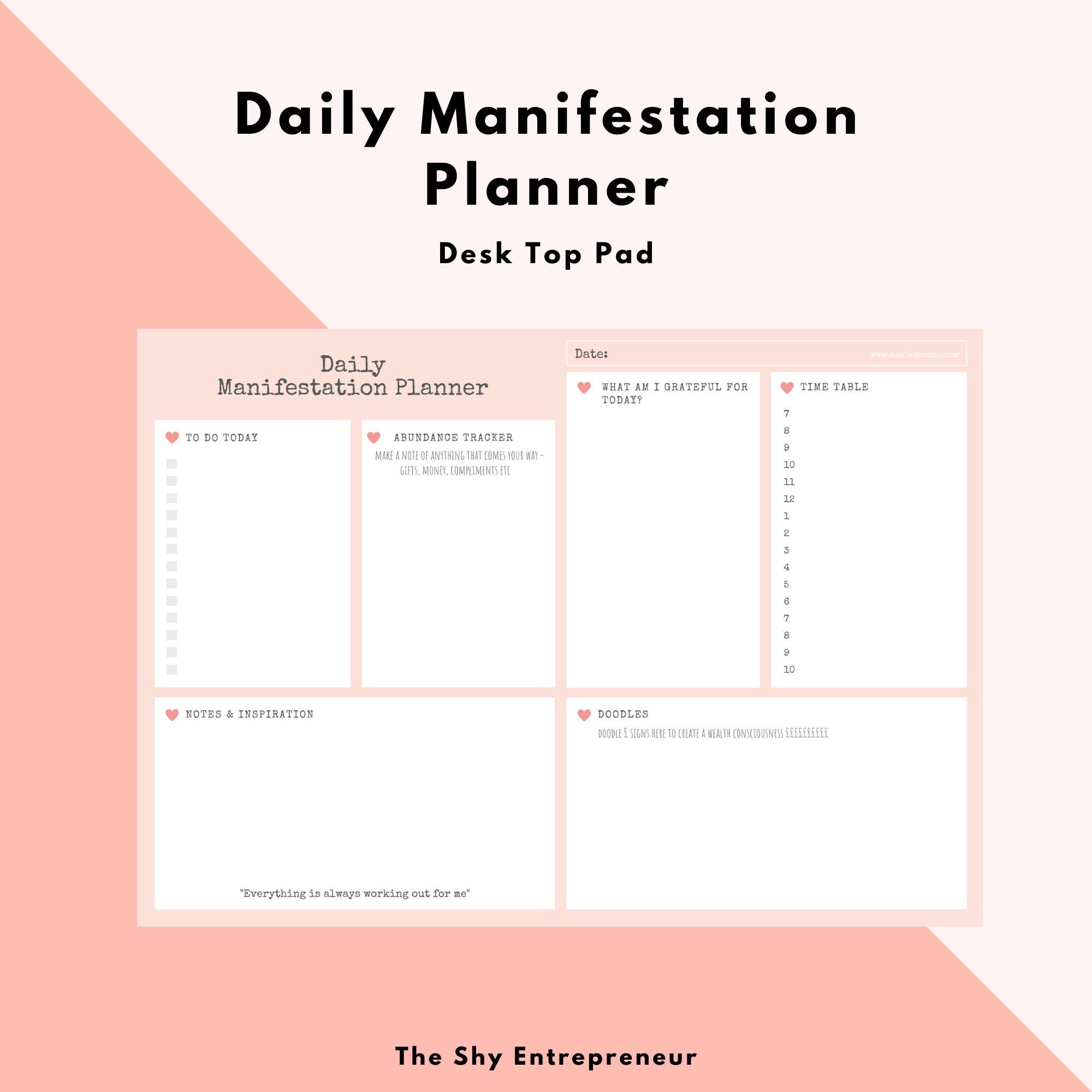 A4 Daily Planner Desk Pad Manifestation Journal to Do List - Etsy UK