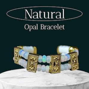 Natural Ethiopian White Opal Beads Bracelet, Gemstone Beaded Bracelet, Natural White Fire Opal Bracelet, Rondelle Beads Bracelet, gift for