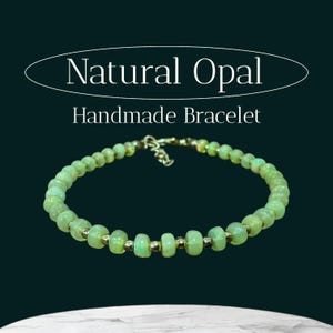 Handmade Yellow Opal Bead Bracelet, Ethiopian Gemstone Jewelry