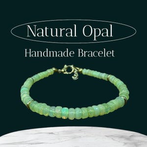 Handmade Ethiopian Opal Beaded Bracelet, October Birthstone Jewelry
