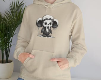 Cheburashka Fleece Hoodie, Siberian Winter, Slavic Folklore