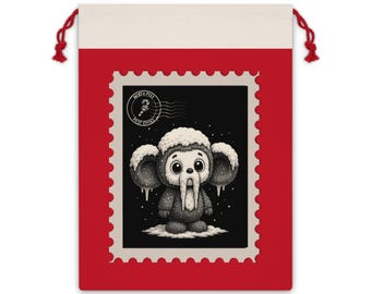 Frozen Cheburashka Siberian Winter Gift Bag, Christmas New Year Holiday Gift Pouch