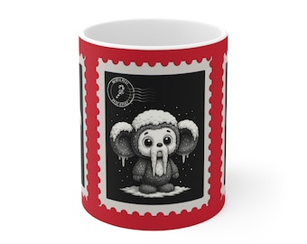 Frozen Cheburashka Siberian Winter Mug, Cute Coffee Mug, Slavic Retro Tea Cup