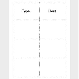 Blank Flashcards, Flash Cards, Palmcards, Palm Cards, Printable, Study ...