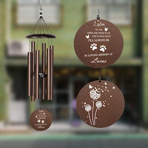 Pet Memorial Gift Dog Memorial Wind Chime Memorial Gift Loss of Dog Engraved Pet Listen to the Wind Chime, Dog Remembrance Gift Pet Memorial