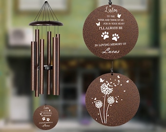 Huisdier Memorial Gift Dog Memorial Windgong Memorial Gift Verlies van hond gegraveerd huisdier luister naar het windgong, hond Remembrance Gift huisdier Memorial