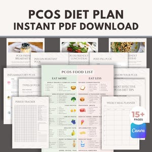 PCOS Food List & Diet Plan for Weight Loss and Acne, Low Glycemic Index Food Low Sugar Polycystic Ovary Syndrome Meal Plan Grocery List