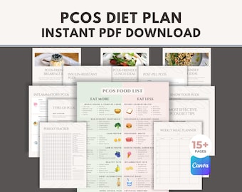 PCOS Diät-Plan & Lebensmittelliste: Mahlzeitenplaner mit niedrigem GI (PDF Download A3/A4/Letter Size)