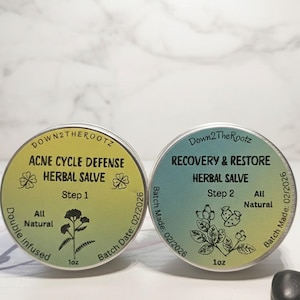 Acne Herbal Salve Set For Pimple Outbreak • Teen & Adult Acne Care • Sensitive Skin