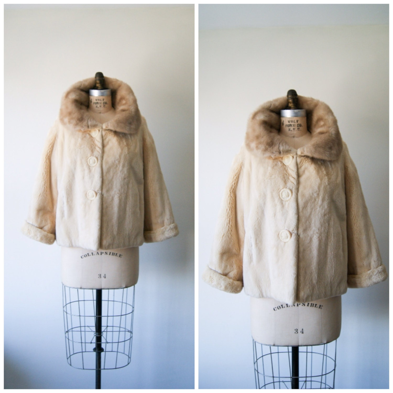 vintage white mink fur coat