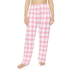 Pink Gingham Women&#39;s Pajama Loungewear pants