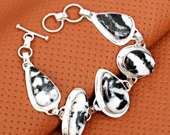 Bransoletka z kamieniem szlachetnym Buffalo Turquoise, ręcznie robiona ze srebra próby 925