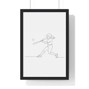 Softball Hitter Line Art Download | Softball Art | Softball Fan Decor | Wall Art Download | Sport Gift | Athlete Gift | Coach Office Decor